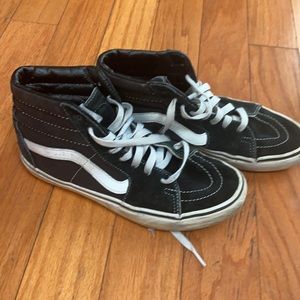 Black and white classic high top vans